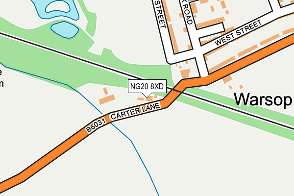 NG20 8XD map - OS OpenMap – Local (Ordnance Survey)