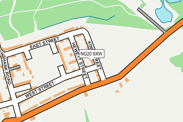NG20 8XW map - OS OpenMap – Local (Ordnance Survey)