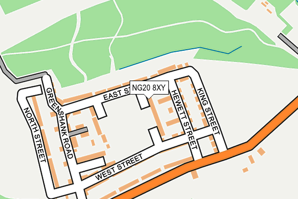 NG20 8XY map - OS OpenMap – Local (Ordnance Survey)