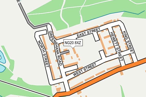 NG20 8XZ map - OS OpenMap – Local (Ordnance Survey)