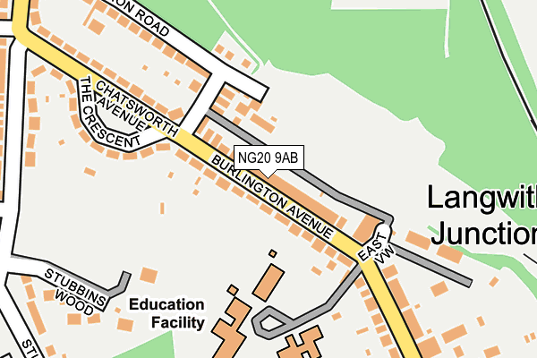 NG20 9AB map - OS OpenMap – Local (Ordnance Survey)