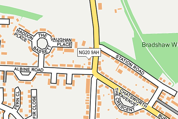 NG20 9AH map - OS OpenMap – Local (Ordnance Survey)
