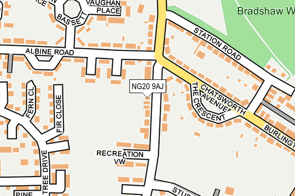 NG20 9AJ map - OS OpenMap – Local (Ordnance Survey)