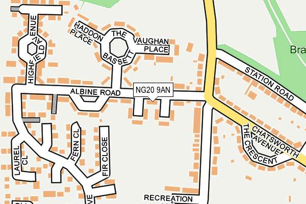 NG20 9AN map - OS OpenMap – Local (Ordnance Survey)