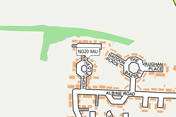 NG20 9AU map - OS OpenMap – Local (Ordnance Survey)