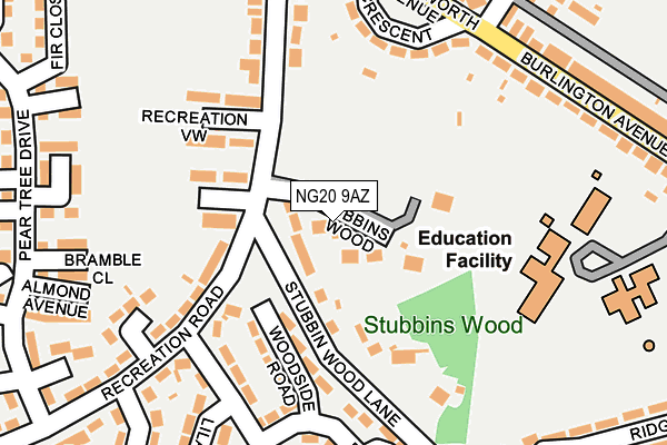 NG20 9AZ map - OS OpenMap – Local (Ordnance Survey)
