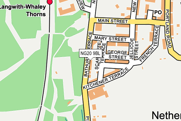 NG20 9BL map - OS OpenMap – Local (Ordnance Survey)