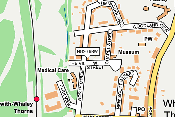 NG20 9BW map - OS OpenMap – Local (Ordnance Survey)