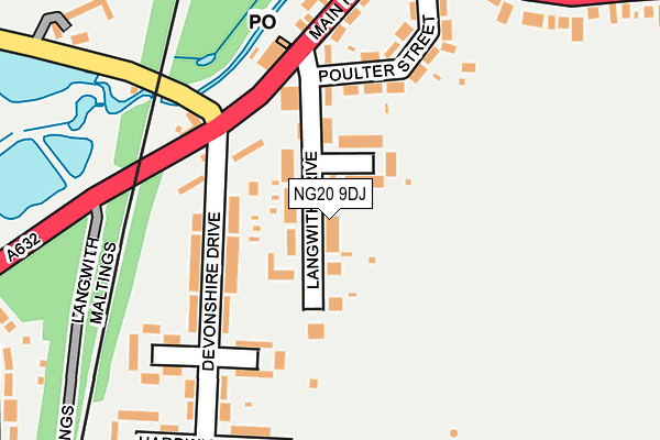NG20 9DJ map - OS OpenMap – Local (Ordnance Survey)