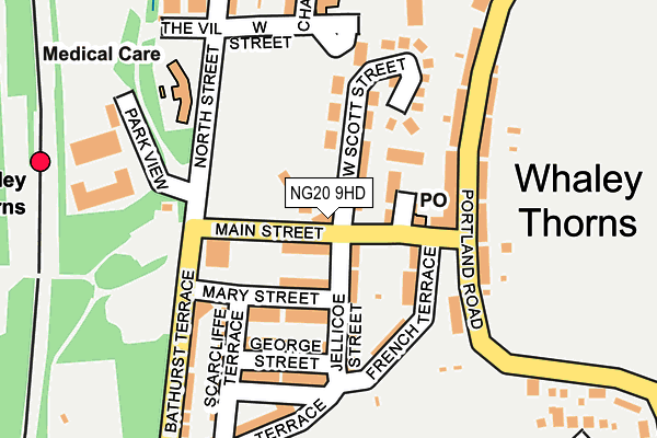 NG20 9HD map - OS OpenMap – Local (Ordnance Survey)