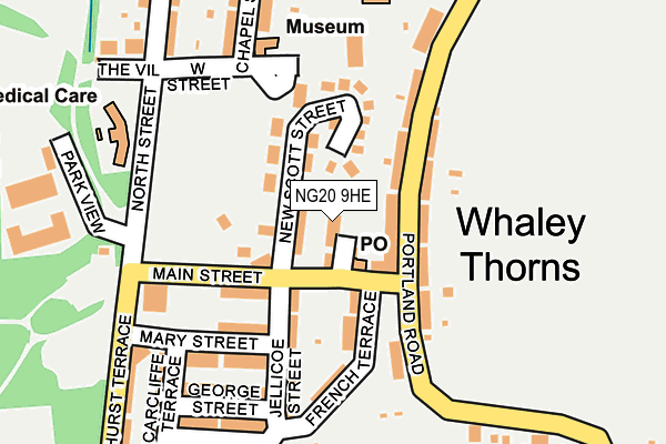 NG20 9HE map - OS OpenMap – Local (Ordnance Survey)