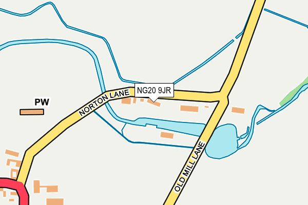 NG20 9JR map - OS OpenMap – Local (Ordnance Survey)