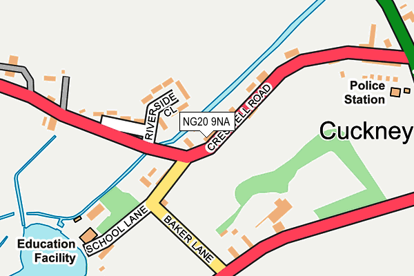 NG20 9NA map - OS OpenMap – Local (Ordnance Survey)