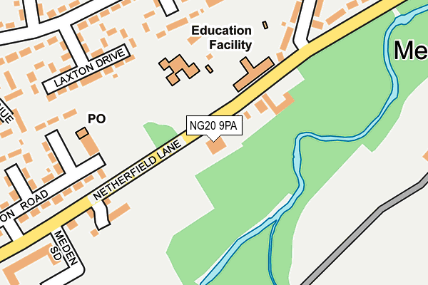 NG20 9PA map - OS OpenMap – Local (Ordnance Survey)