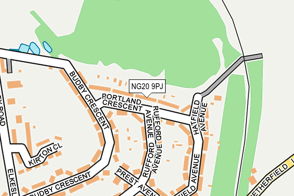 NG20 9PJ map - OS OpenMap – Local (Ordnance Survey)