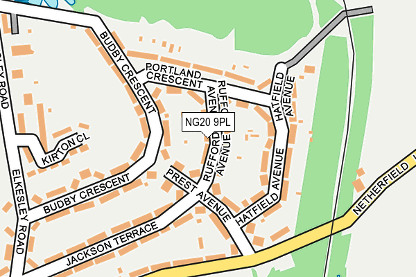 NG20 9PL map - OS OpenMap – Local (Ordnance Survey)