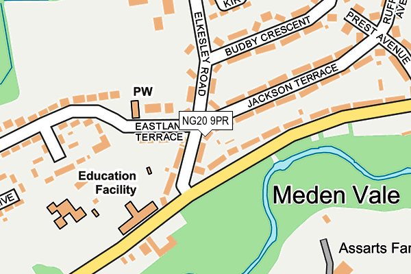 NG20 9PR map - OS OpenMap – Local (Ordnance Survey)