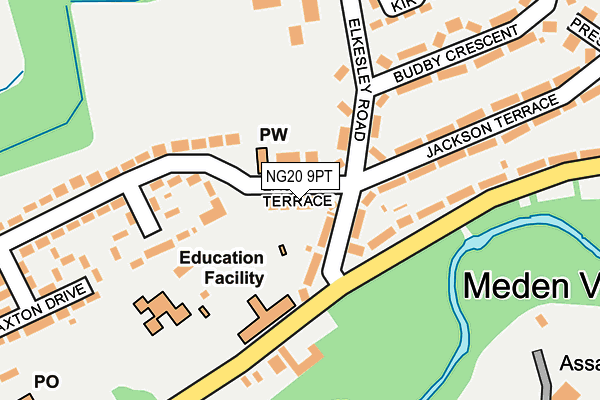 NG20 9PT map - OS OpenMap – Local (Ordnance Survey)