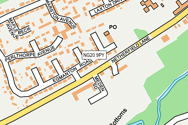 NG20 9PY map - OS OpenMap – Local (Ordnance Survey)