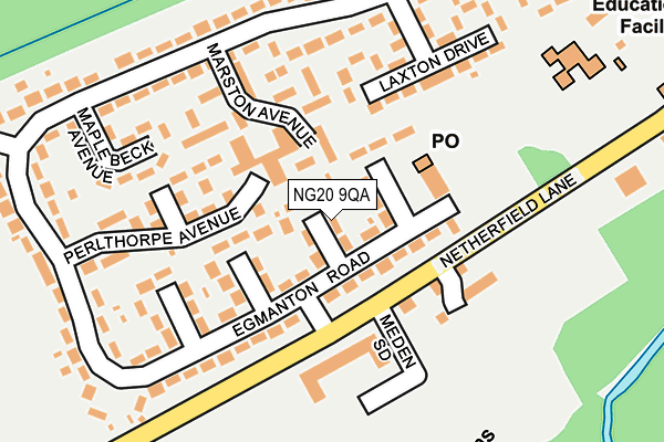 NG20 9QA map - OS OpenMap – Local (Ordnance Survey)