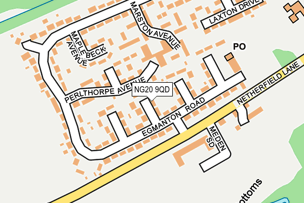 NG20 9QD map - OS OpenMap – Local (Ordnance Survey)