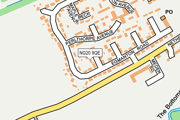 NG20 9QE map - OS OpenMap – Local (Ordnance Survey)