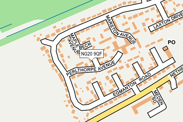 NG20 9QF map - OS OpenMap – Local (Ordnance Survey)