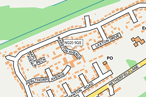 NG20 9QS map - OS OpenMap – Local (Ordnance Survey)