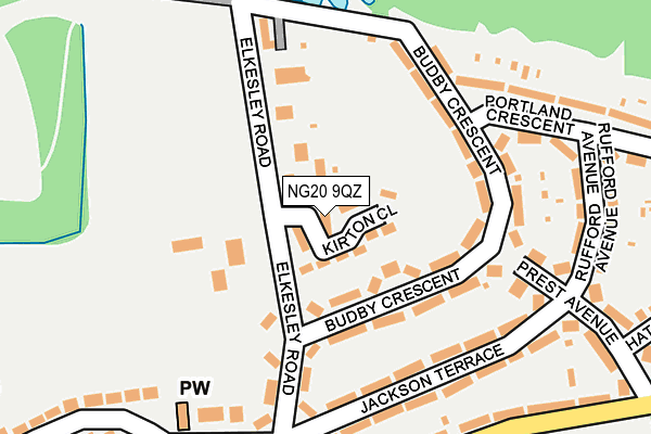 NG20 9QZ map - OS OpenMap – Local (Ordnance Survey)