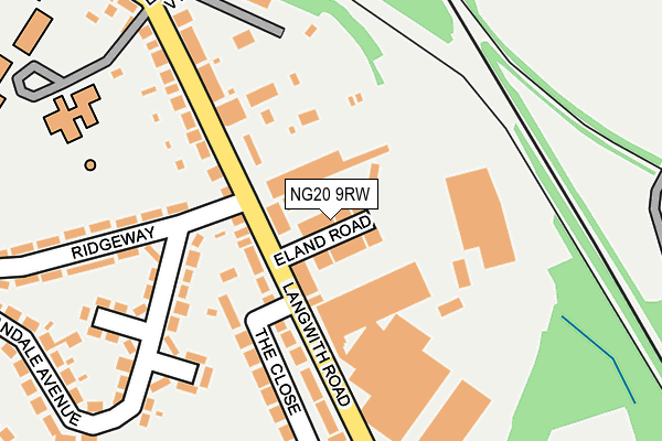 NG20 9RW map - OS OpenMap – Local (Ordnance Survey)