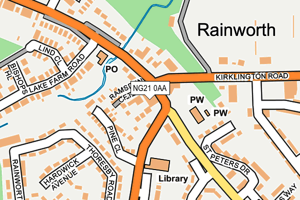 NG21 0AA map - OS OpenMap – Local (Ordnance Survey)