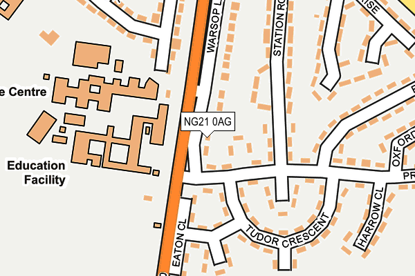 NG21 0AG map - OS OpenMap – Local (Ordnance Survey)
