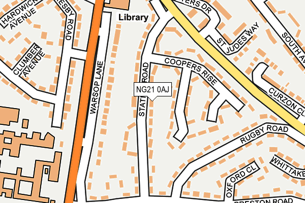 NG21 0AJ map - OS OpenMap – Local (Ordnance Survey)