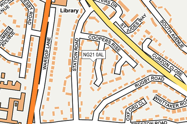 NG21 0AL map - OS OpenMap – Local (Ordnance Survey)