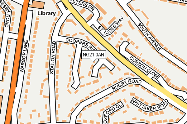 NG21 0AN map - OS OpenMap – Local (Ordnance Survey)