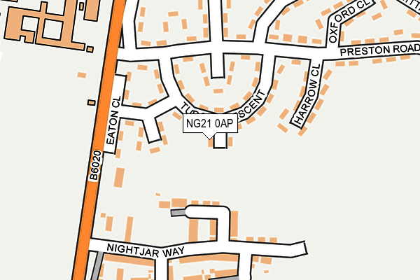 NG21 0AP map - OS OpenMap – Local (Ordnance Survey)