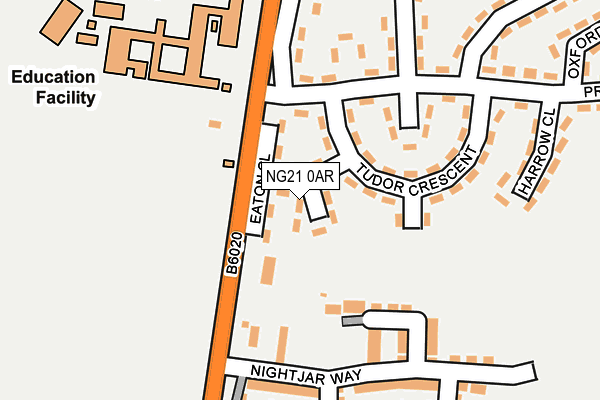 NG21 0AR map - OS OpenMap – Local (Ordnance Survey)