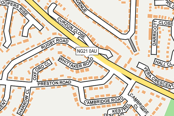NG21 0AU map - OS OpenMap – Local (Ordnance Survey)