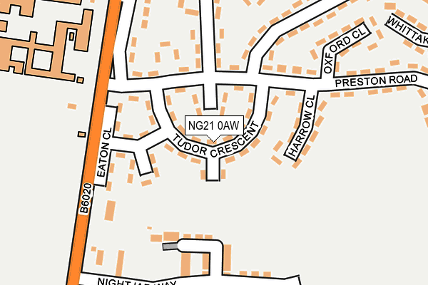 NG21 0AW map - OS OpenMap – Local (Ordnance Survey)