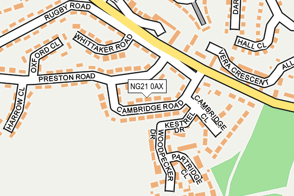 NG21 0AX map - OS OpenMap – Local (Ordnance Survey)