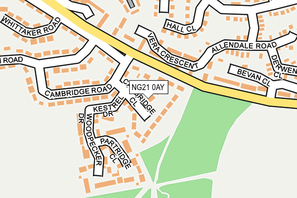 NG21 0AY map - OS OpenMap – Local (Ordnance Survey)