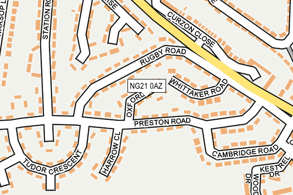 NG21 0AZ map - OS OpenMap – Local (Ordnance Survey)