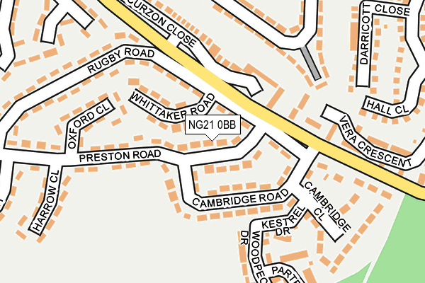 NG21 0BB map - OS OpenMap – Local (Ordnance Survey)