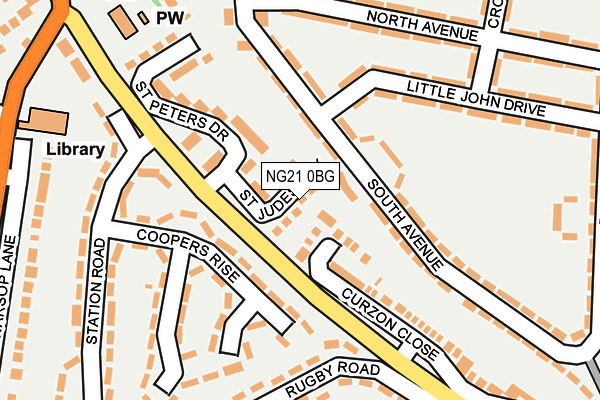 NG21 0BG map - OS OpenMap – Local (Ordnance Survey)