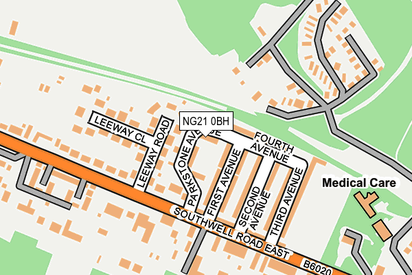 NG21 0BH map - OS OpenMap – Local (Ordnance Survey)