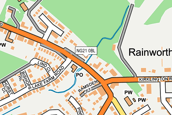 Map of RAINWORTH BARBER SHOP LTD at local scale