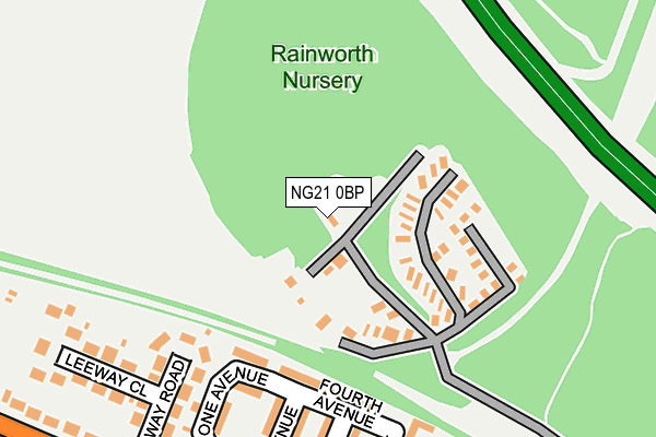 NG21 0BP map - OS OpenMap – Local (Ordnance Survey)