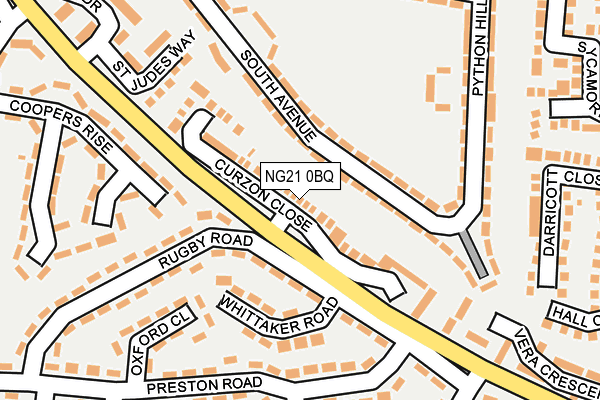 NG21 0BQ map - OS OpenMap – Local (Ordnance Survey)