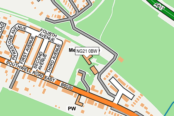 NG21 0BW map - OS OpenMap – Local (Ordnance Survey)