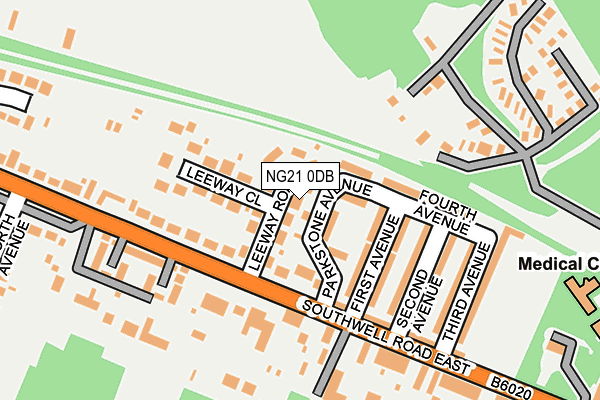 NG21 0DB map - OS OpenMap – Local (Ordnance Survey)